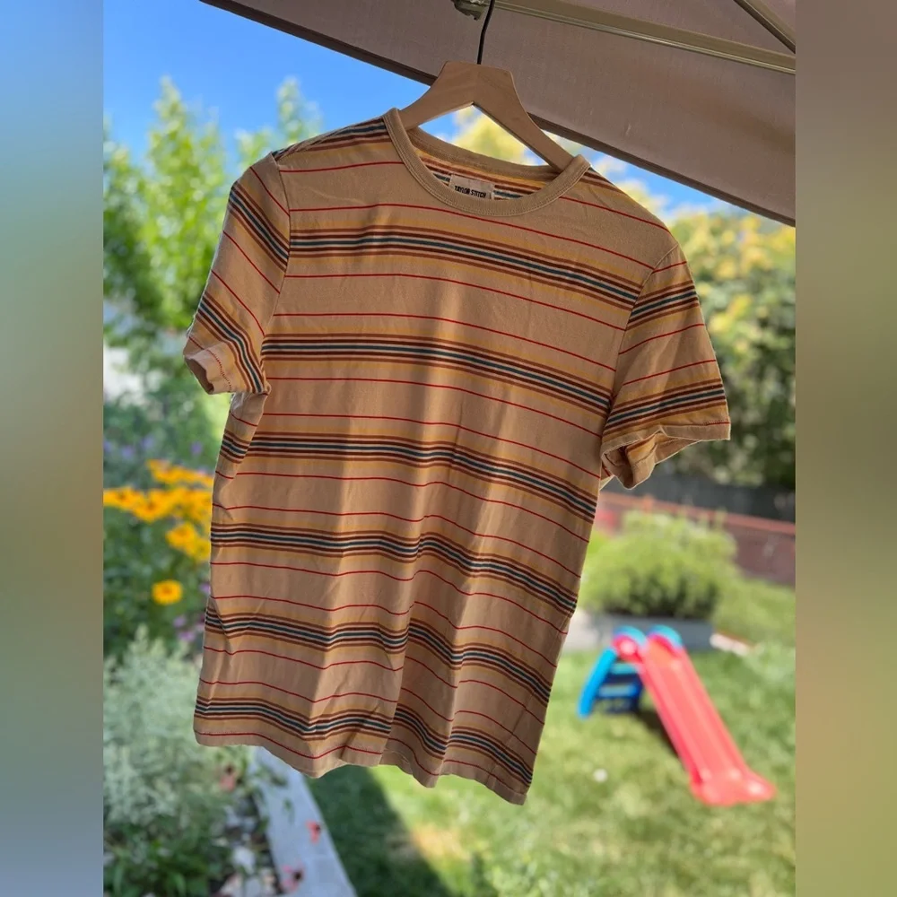 Taylor Stitch organic striped cotton T shirt - Picture 2 of 3